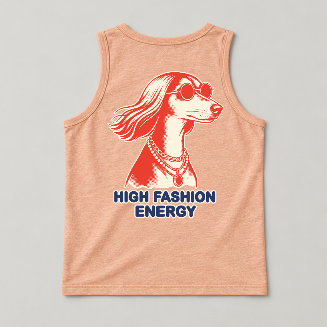 High Fashion Energy Dog — Washed apparel mockup 14