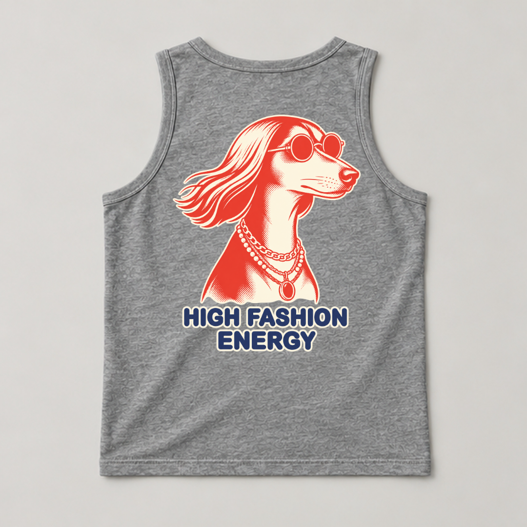 High Fashion Energy Dog — Washed apparel mockup 15