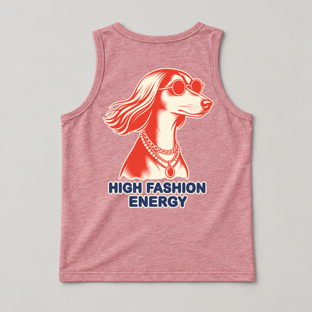 High Fashion Energy Dog — Washed apparel mockup 16