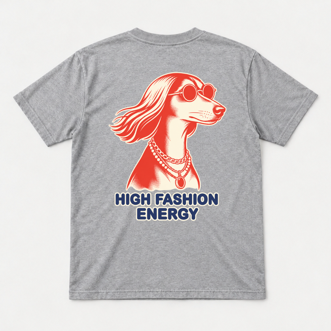 High Fashion Energy Dog — Washed apparel mockup 3