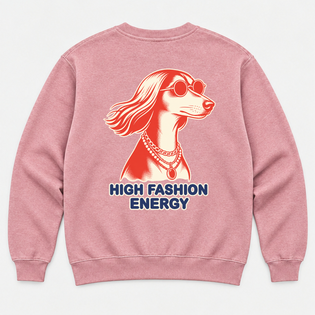 High Fashion Energy Dog — Washed apparel mockup 8