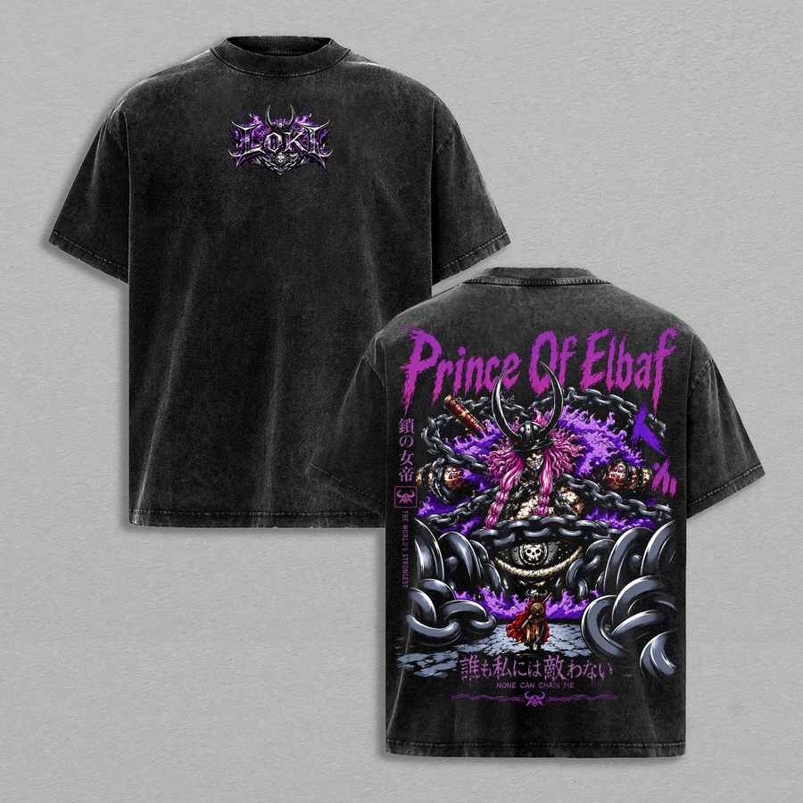 One Piece Loki Prince of Elbaf Vintage Washed Anime T-Shirt