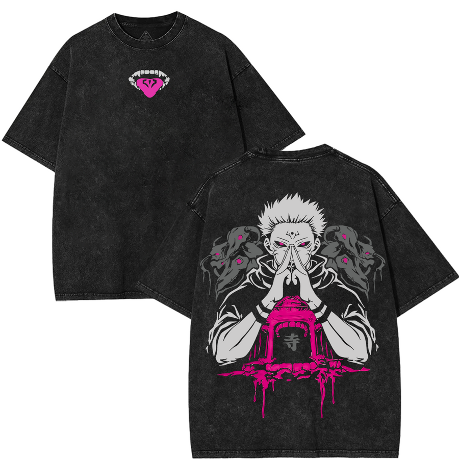 Jujutsu Kaisen Anime Manga Sukuna Ryomen Domain Expansion 2 Sided Washed Tshirt,