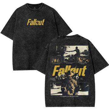 FALLOUT Double Printed Unisex Washed Cotton men T-Shirt [TPR]