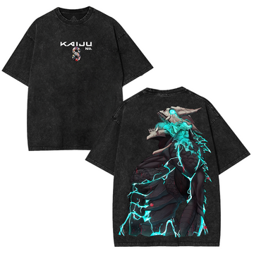 Anime Double Printed Oversize Lightweight Acid Washed Tee anime love
