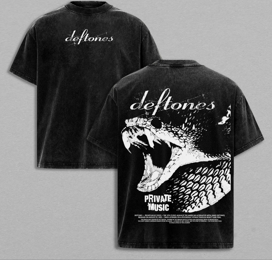 Deftones Private Music Album – Washed Tee Cotton Menswear Top  | SEP 34