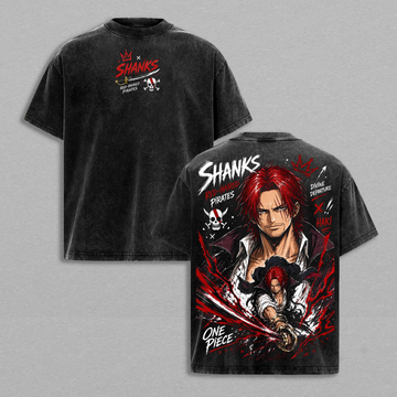 One Piece Shanks The Emperor  Vintage Washed T-Shirt