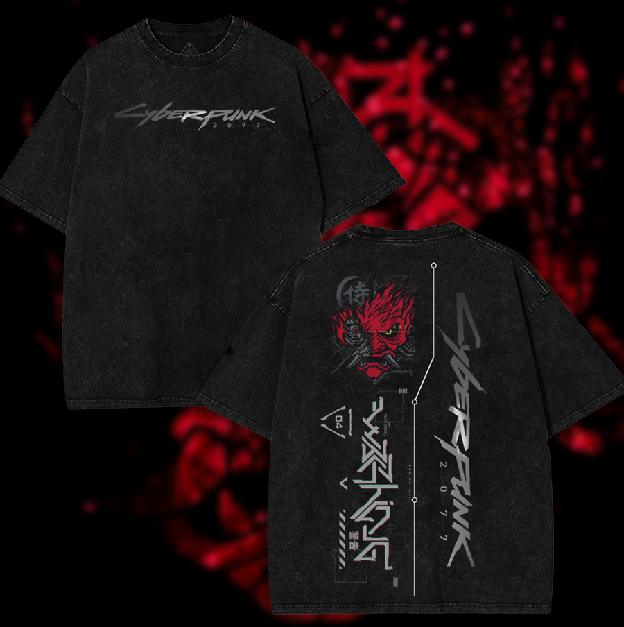 CyberPunk 2077 Samurai Acid Washed T-shirt
