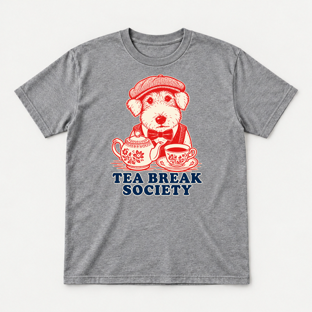 Tea Break Society Dog — Washed apparel mockup 10