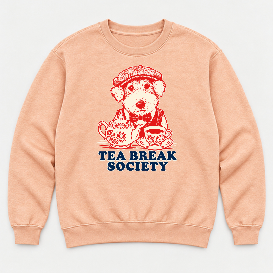 Tea Break Society Dog — Washed apparel mockup 1
