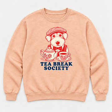 Tea Break Society Dog — Washed apparel mockup 1