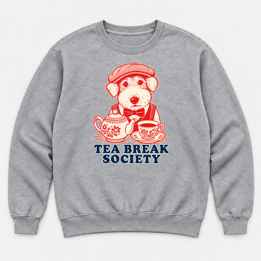Tea Break Society Dog — Washed apparel mockup 3