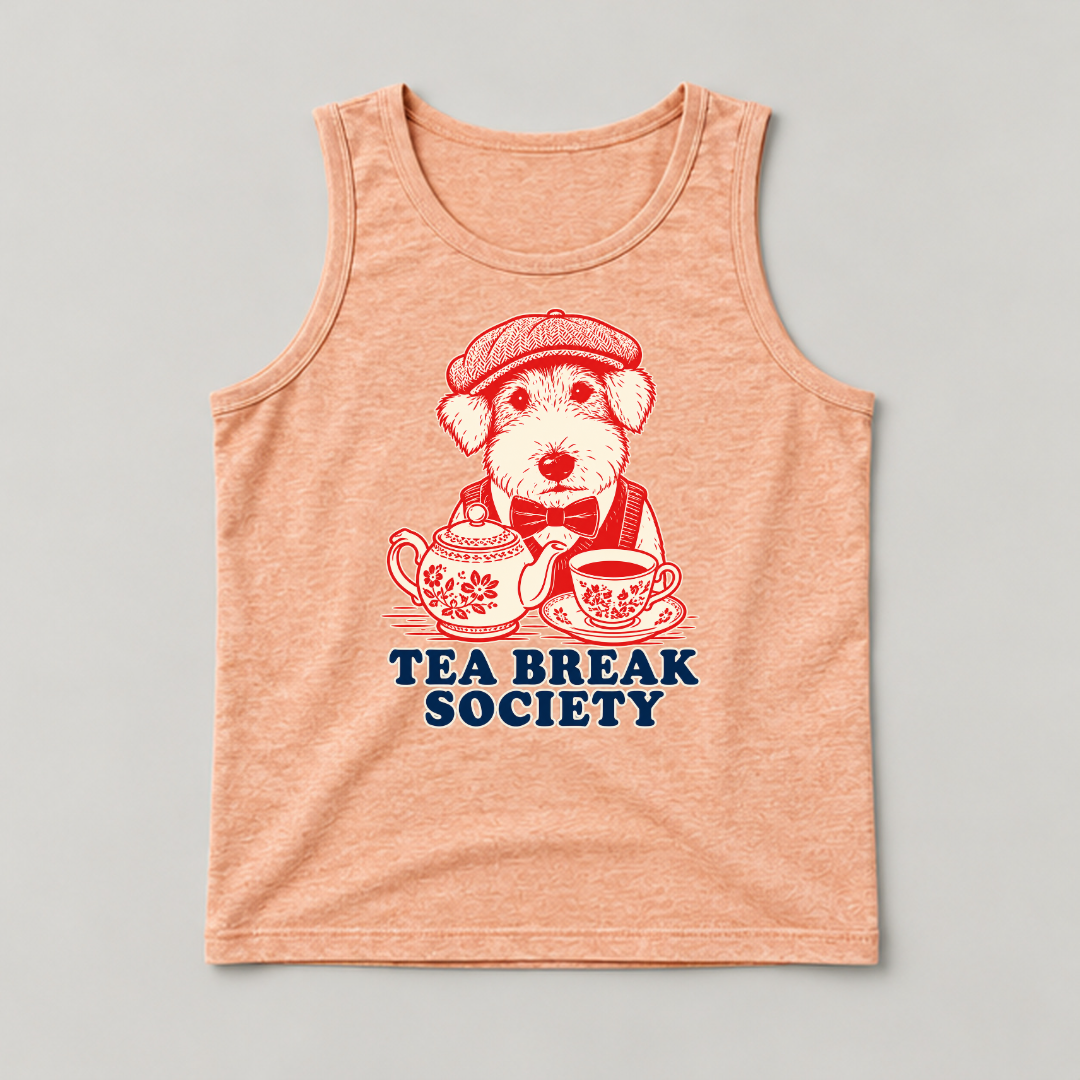 Tea Break Society Dog — Washed apparel mockup 5