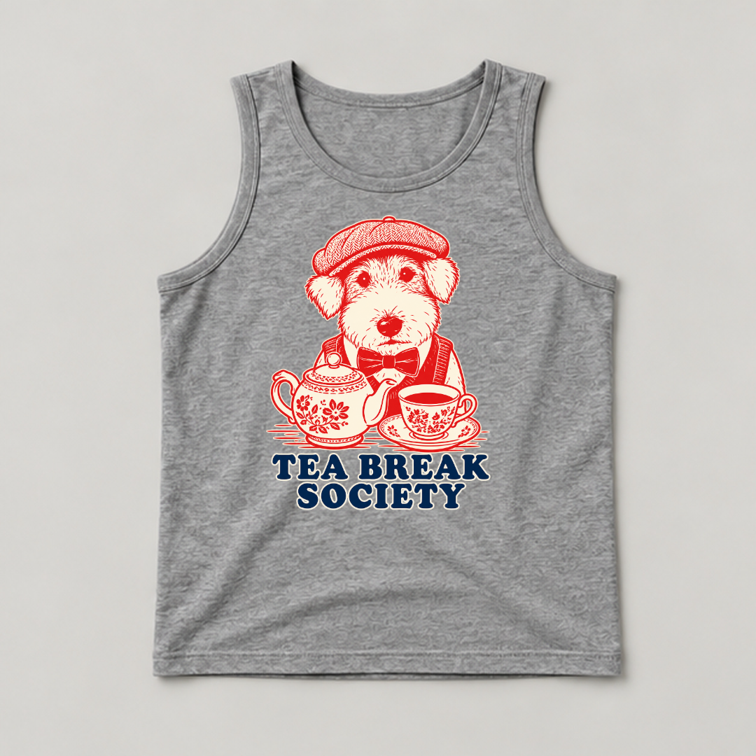 Tea Break Society Dog — Washed apparel mockup 7