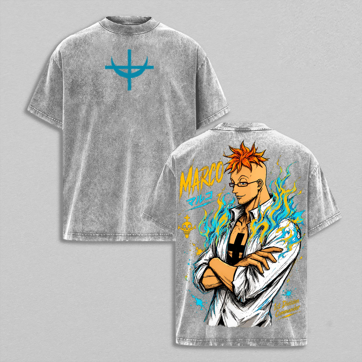 One Piece Marco the Phoenix  Vintage Washed T-Shirt