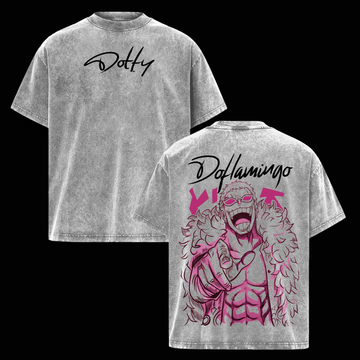 One Piece Doflamingo Vintage Washed Oversized T-Shirt