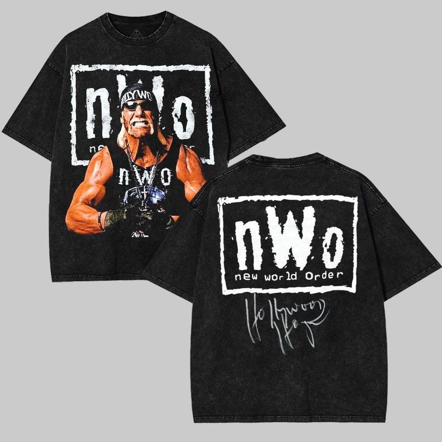 Retro WWE NWO NWO Hulk Hogan T-Shirt – Washed Tee Cotton Menswear Top  | SEP 50