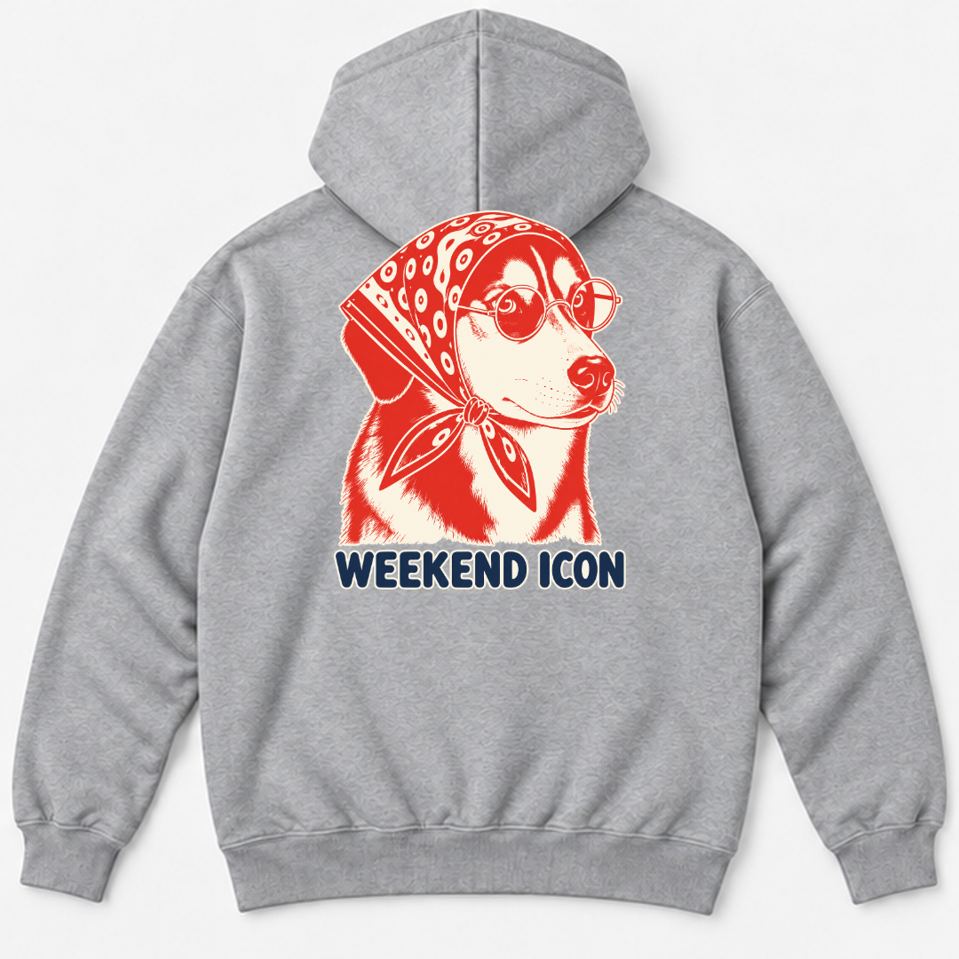 Weekend Icon Bandana Dog — Washed apparel mockup 11