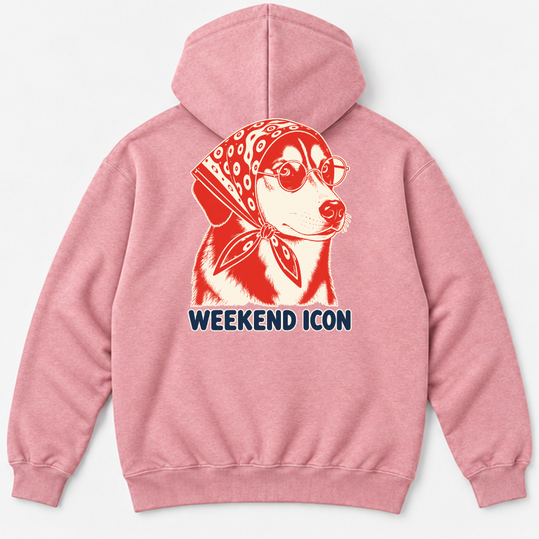 Weekend Icon Bandana Dog — Washed apparel mockup 12