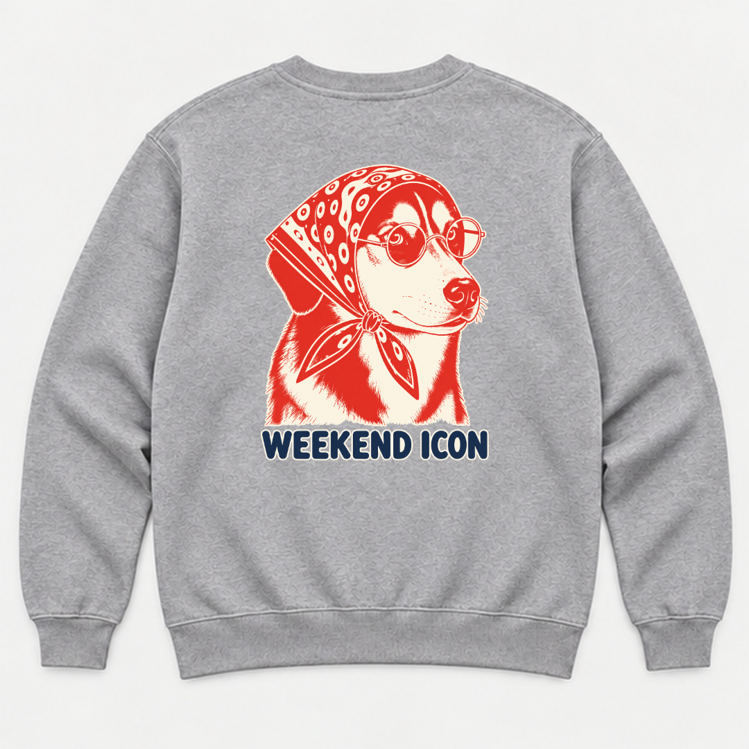 Weekend Icon Bandana Dog — Washed apparel mockup 7