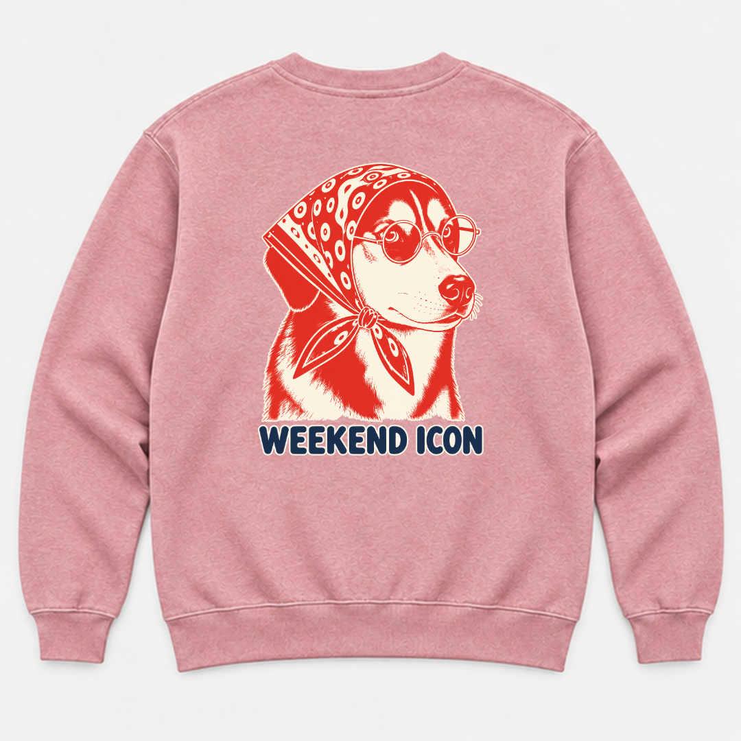 Weekend Icon Bandana Dog — Washed apparel mockup 8