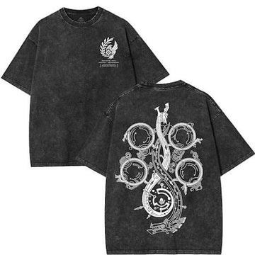 Monster Hunter Wilds 2 Sides Unisex Acid Washed Tee [TPR]