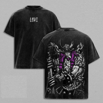 One Piece - Loki Washed Tee –  Anime Elbaf Giant Prince Manga Graphic Double Printed T-Shirt